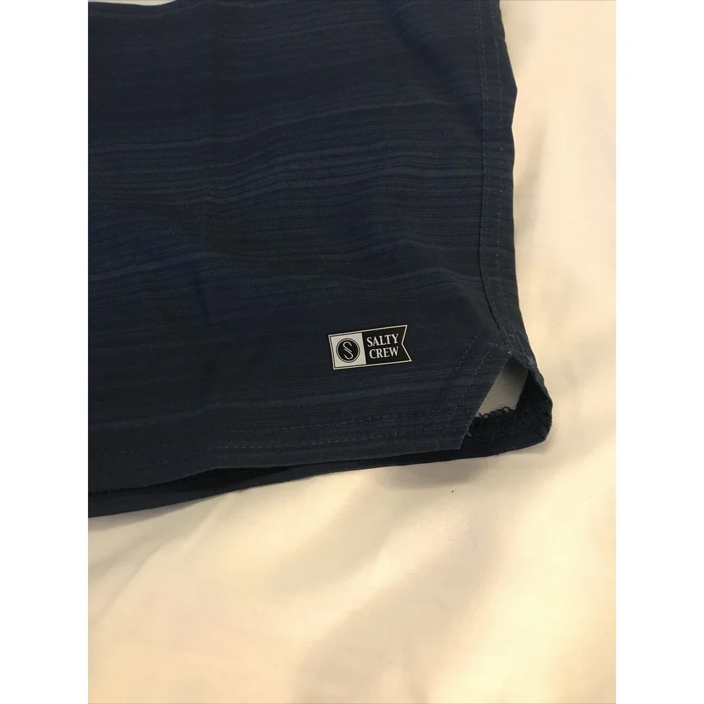 Salty Crew Tandem Mens Boardshorts Sz 2XL Blue Drawstring Elastic Waist Pockets